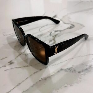 Saint Laurent SL M9 003 Sunglasses Tortoise Shell YSL Monogram Square Womens